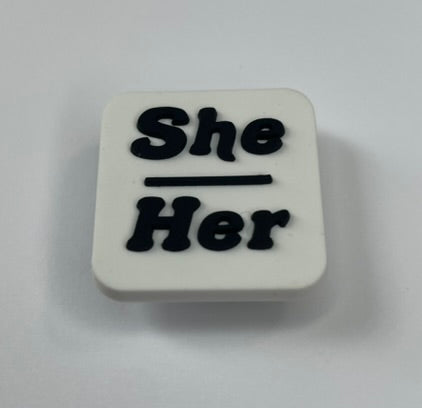 She Her Pronoun Shoe Charm