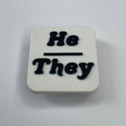 He They Pronoun Shoe Charm