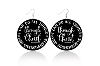 I Can Do All Things Through Christ (Philippians 4:13) Wooden Earrings