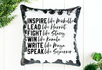 Inspire, Lead, Fight Sequin Pillow