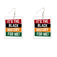 It's The Black History For Me Rectangle Wooden Earrings