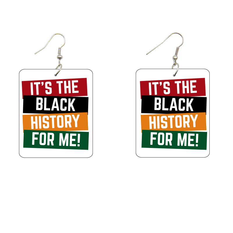 It's The Black History For Me Rectangle Wooden Earrings