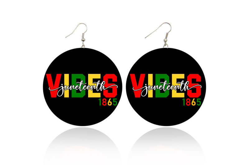 Juneteenth Vibes Wooden Earrings