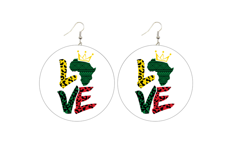 Juneteenth Love Wooden Earrings