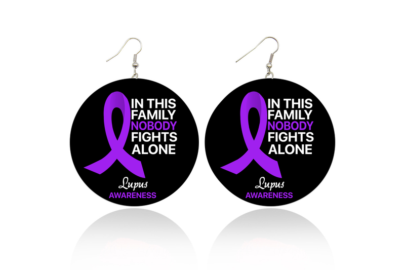 Lupus Awareness Wooden Earrings