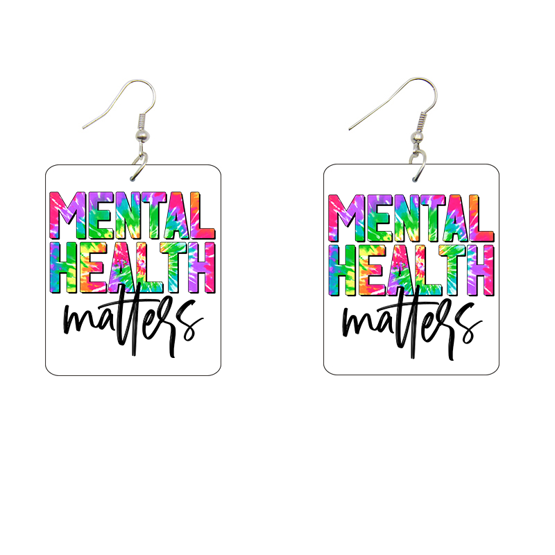 Mental Health Matters Wooden Earrings