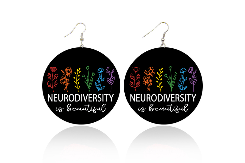 Neurodiversity is Beautiful Wooden Earrings