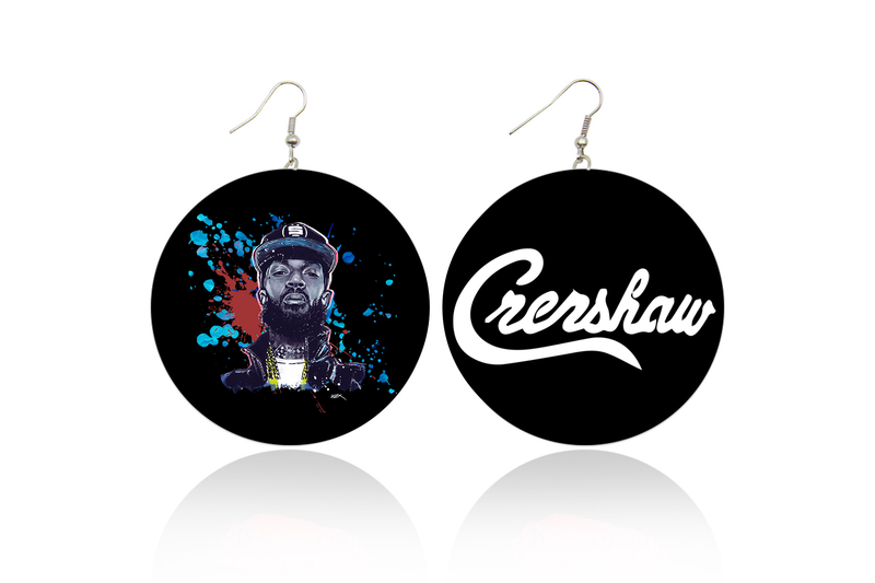 Nipsey Crenshaw Wooden Earrings