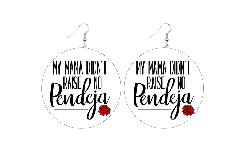 No Pendeja Wooden Earrings