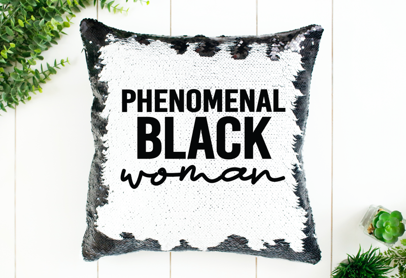 Phenomenal Black Woman Sequin Pillow