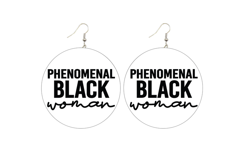 Phenomenal Black Woman Wooden Earrings