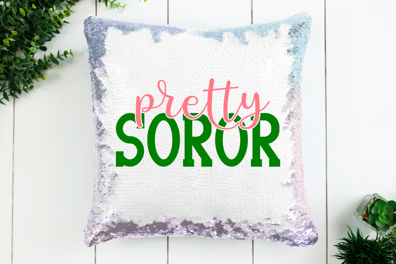 AKA Pretty Soror Sequin Pillow