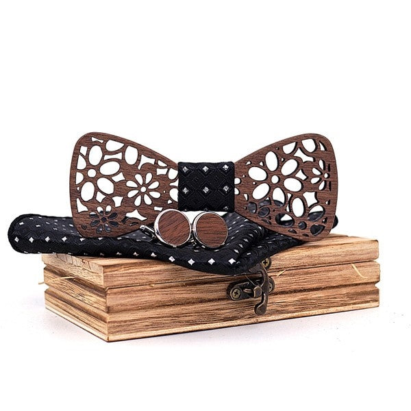 Graceful Gentlemen Wooden Bow Tie