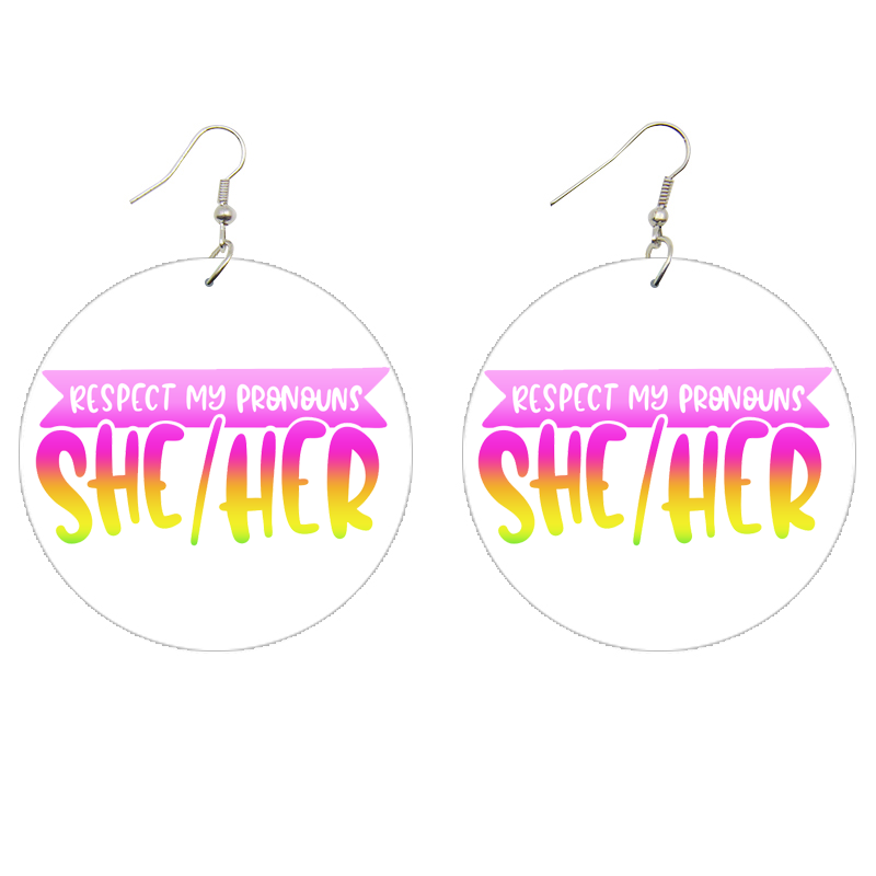 She/Her Wooden Earrings