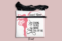 She is Strong Fierce Brave Full of Fire Fairy Cross Body Bag + FREE Bookmark