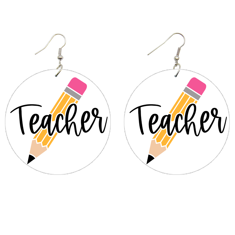 Teacher Pencil Wooden Earrings