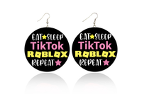 TikTok & Roblox Wooden Earrings (Kids/Tween - 5cm)