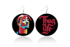 Tupac Thug Life Wooden Earrings