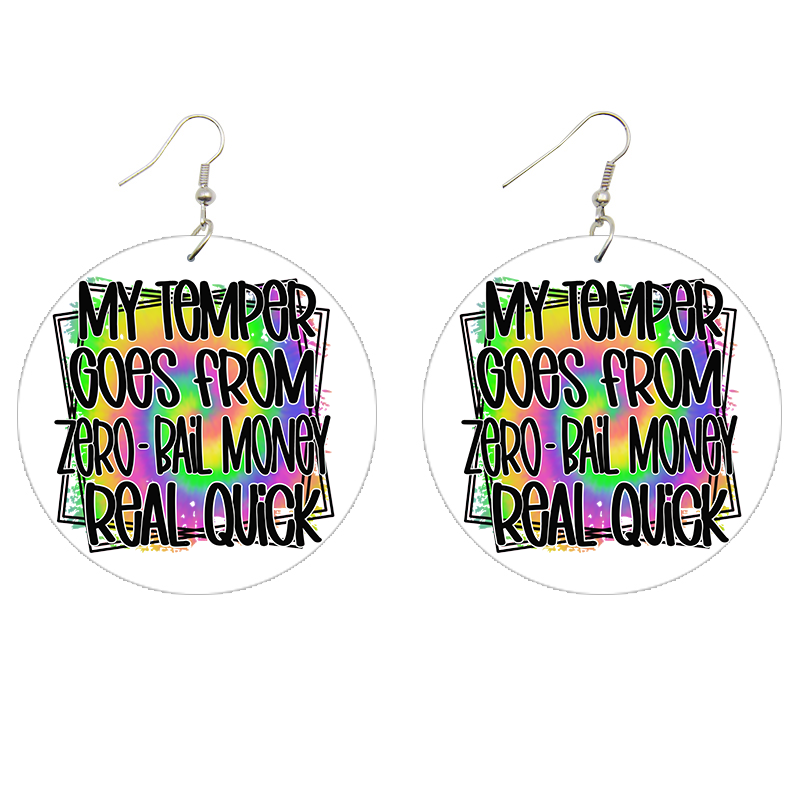 Zero to Bail Money Wooden Earrings