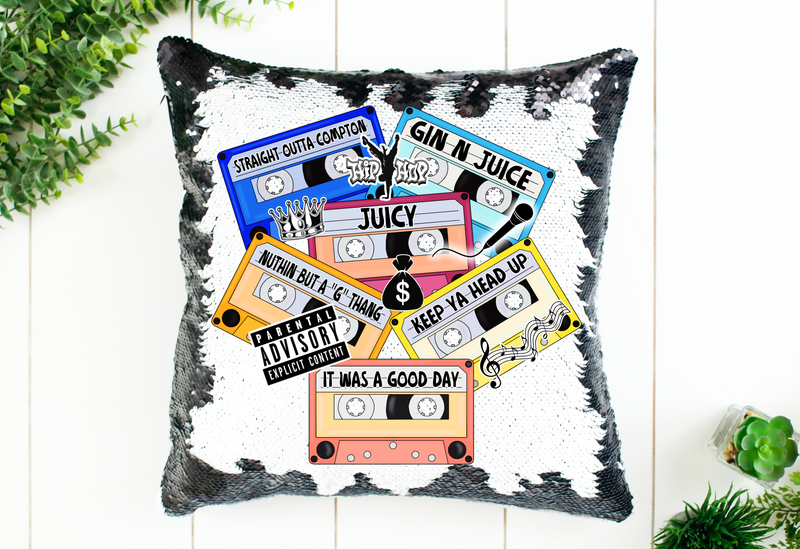 90's Hip Hop Sequin Pillow