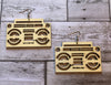 Boombox Engraved Wooden Earrings