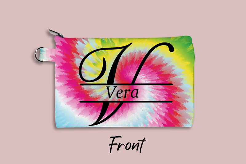 Italic Monogram Tie-Dye Personalized Cosmetic Bag