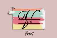 Italic Monogram Brush Strokes Personalized Cosmetic Bag