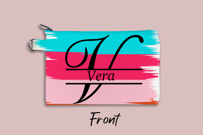 Italic Monogram Brush Strokes Personalized Cosmetic Bag