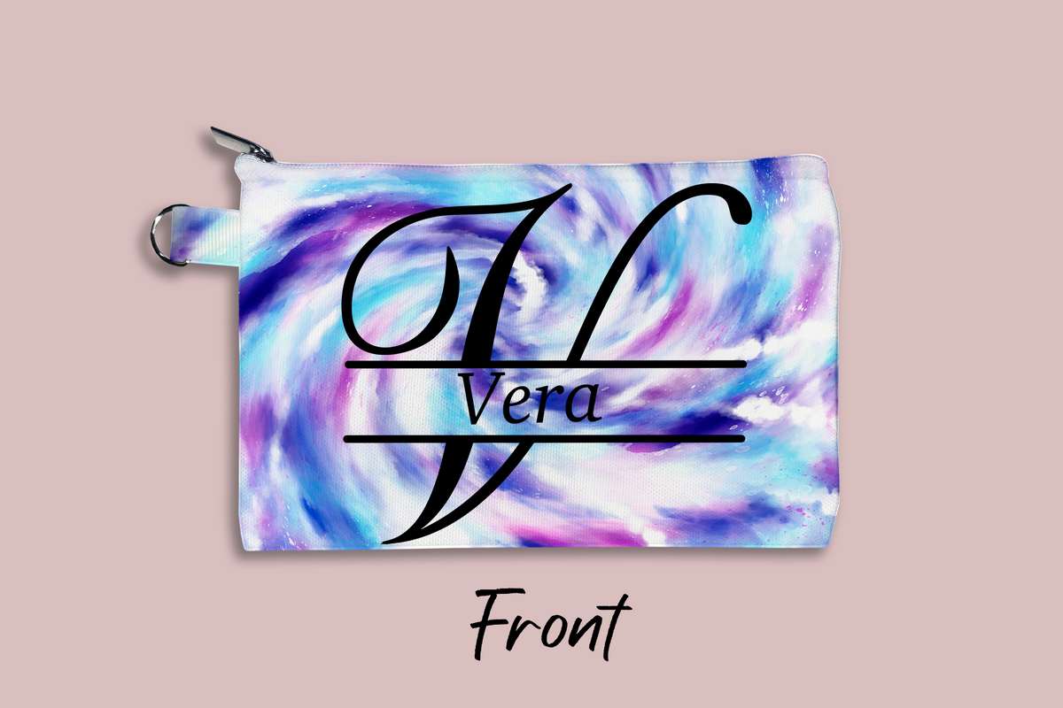 Italic Monogram Tie-Dye Personalized Cosmetic Bag